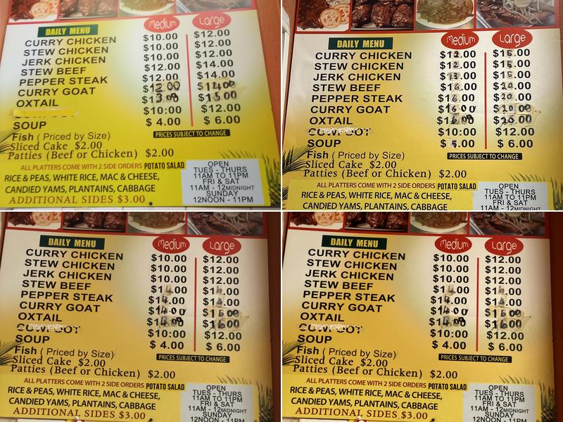 Back-A-Yard Menu