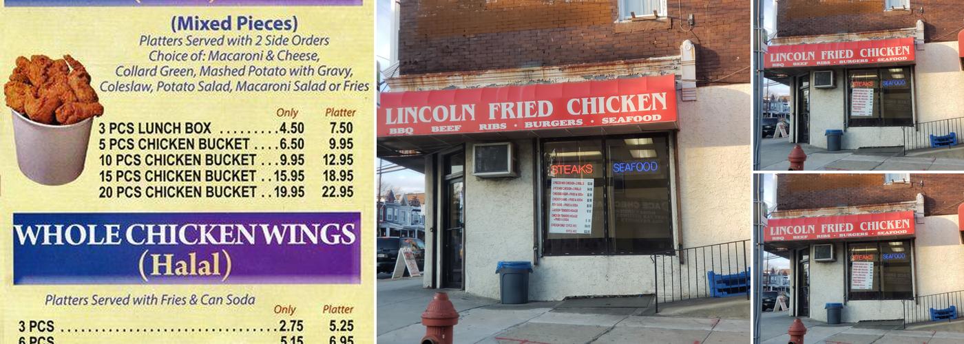 Lincoln Fried Chicken Menu
