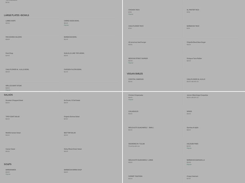 Little Drunken Chef Menu