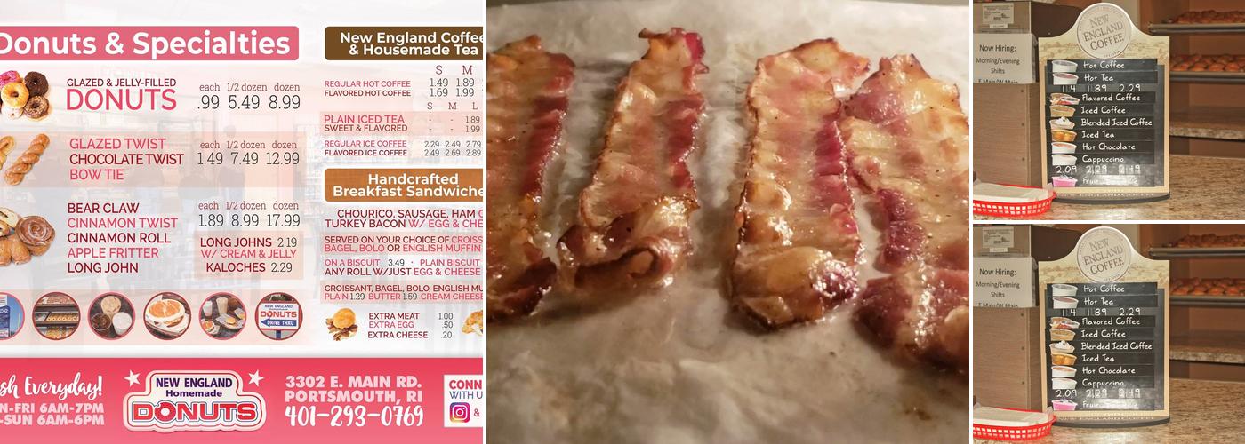 New England Homemade Donuts Menu