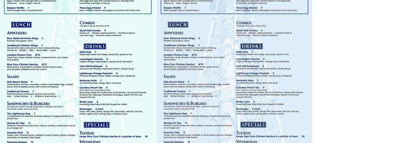 Arthur Hills Grill Menu