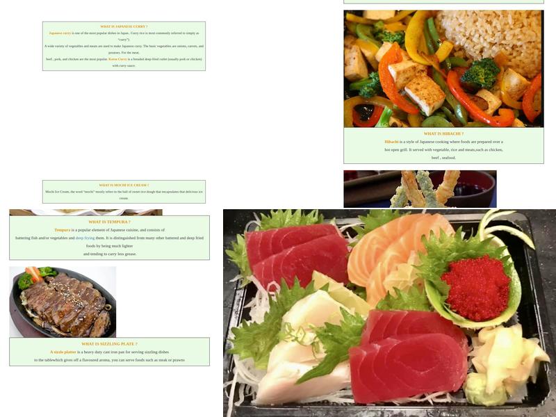 Wasabi Japanese Restaurant and Sushi Bar Menu