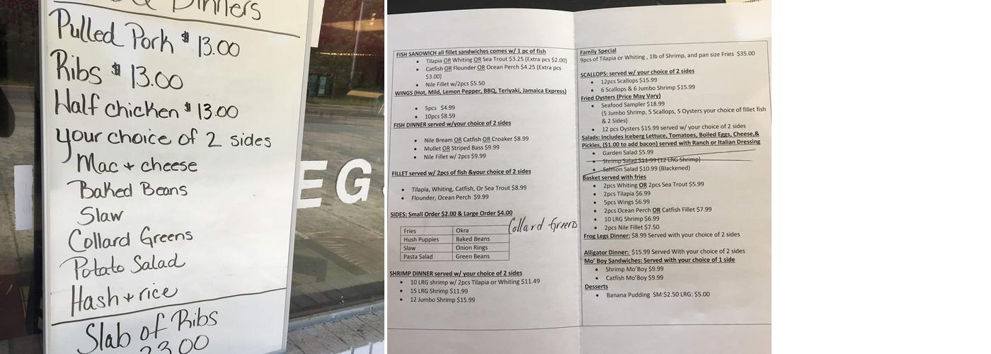 Mj's Genesis Seafood And More Menu