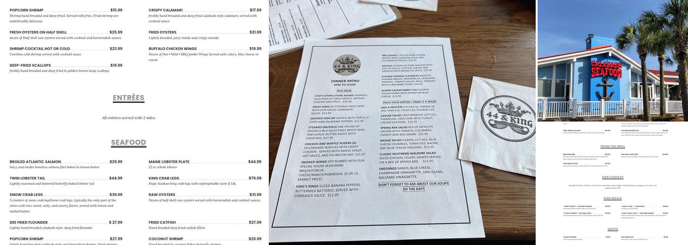 Crabby George's Calabash Seafood Buffet Menu