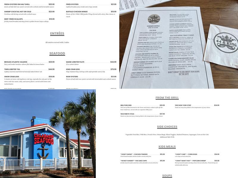 Crabby George's Calabash Seafood Buffet Menu