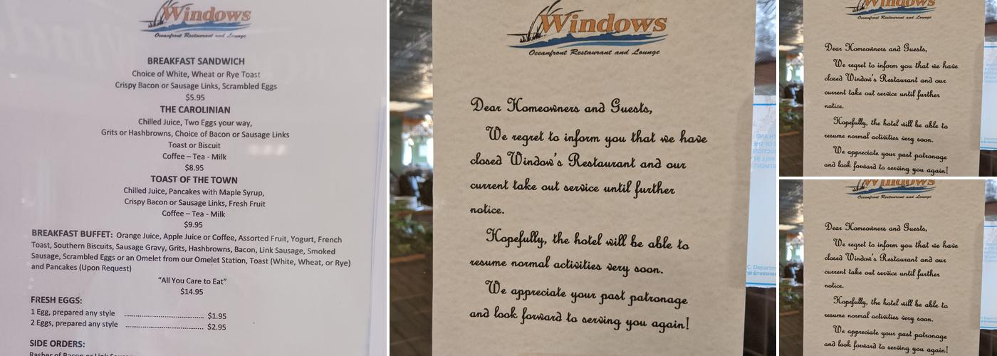 Windows Restaurant Menu