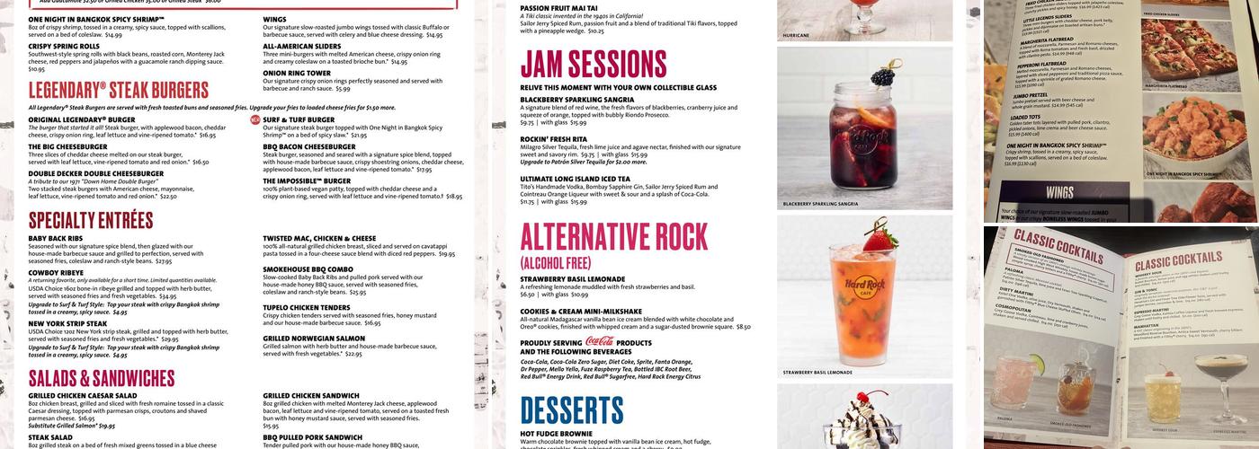 Hard Rock Cafe Menu