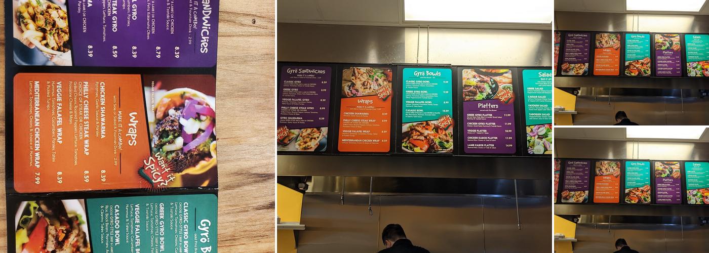 Peño Mediterranean Grill Menu