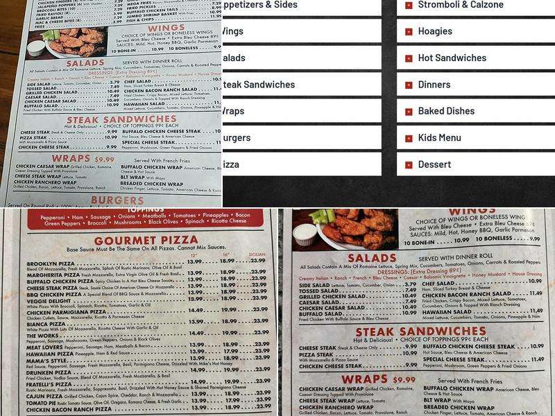 Fratelli's Pizza Menu