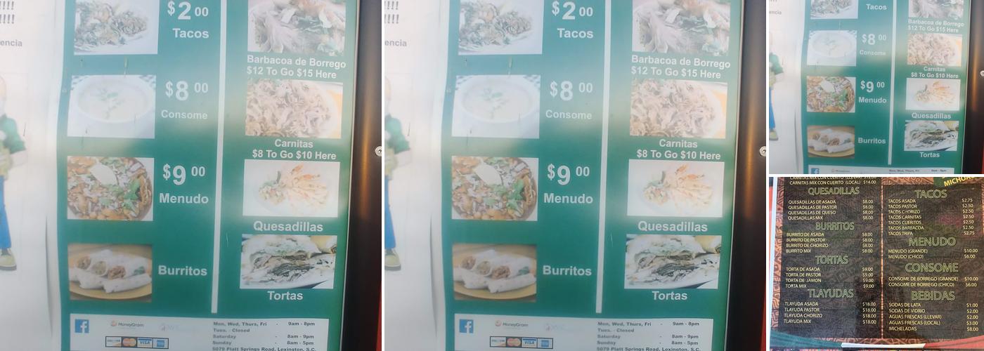 Taqueria dos amigos Menu