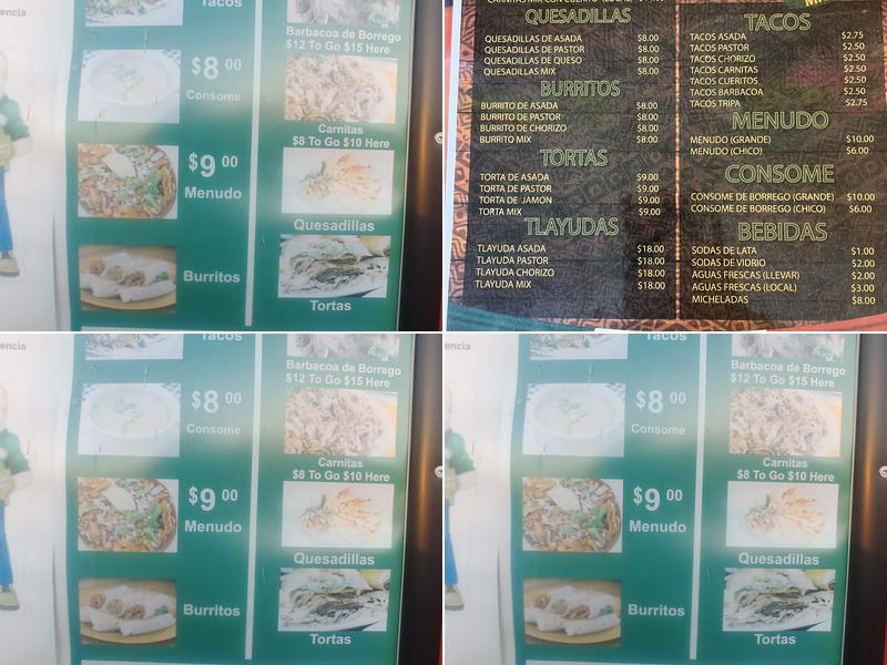 Taqueria dos amigos Menu