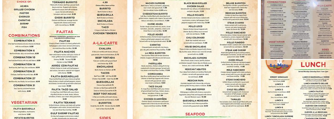 La Mesa Menu