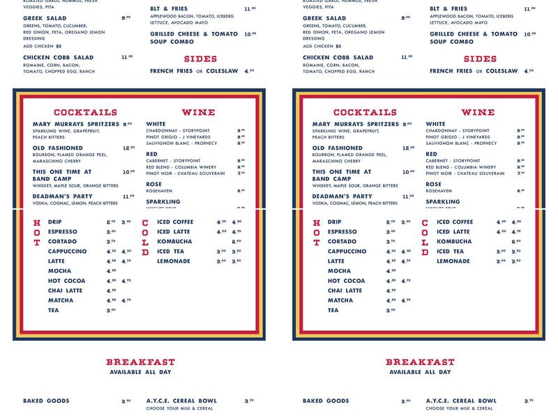 Poindexter Coffee Menu
