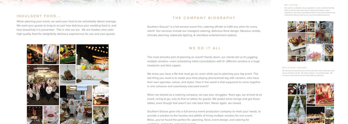 Southern Graces Catering and Planning Menu