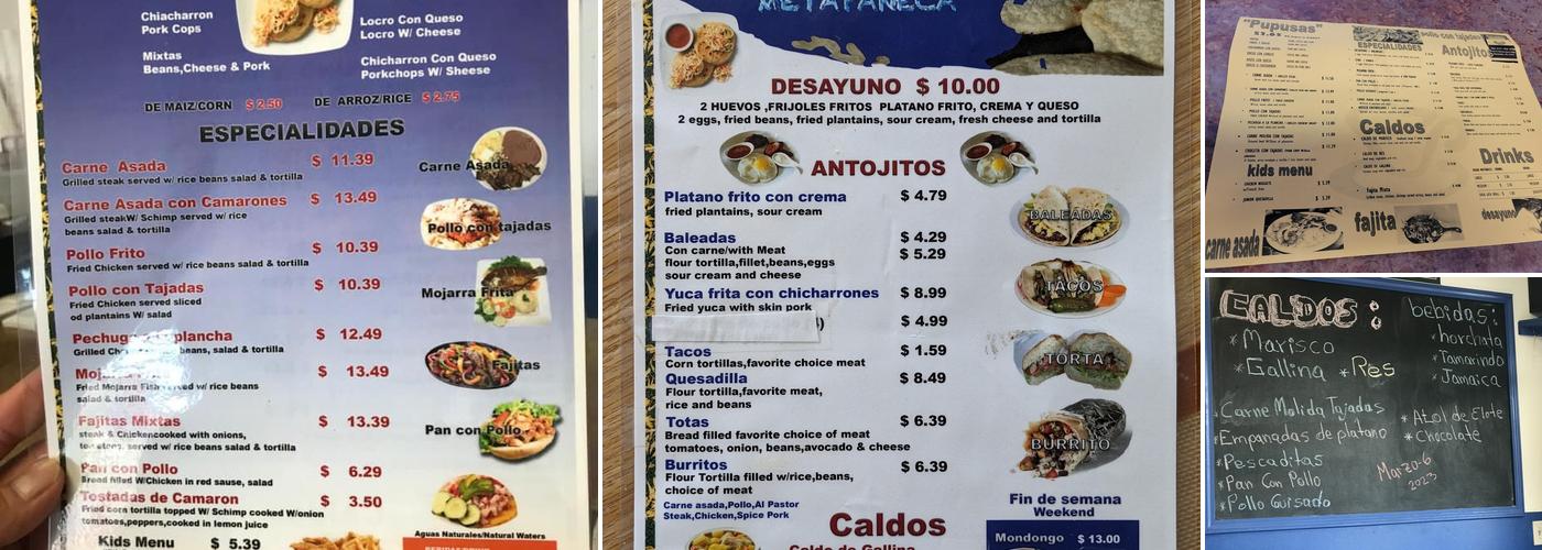 Pupuseria Metapan Menu