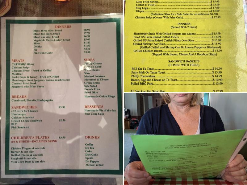 Pine Cove Campsites & Motel Menu