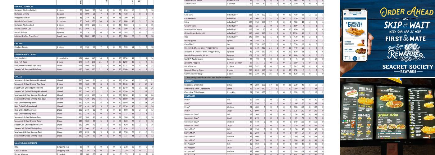 Long John Silver's Menu