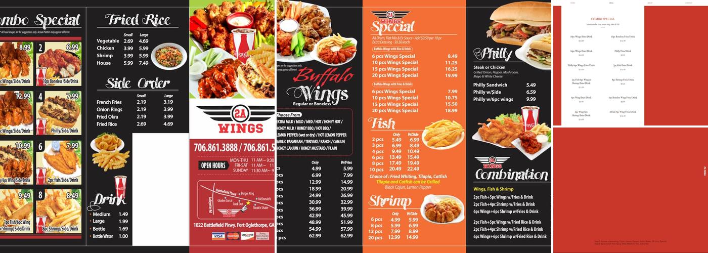 2A Wings Menu