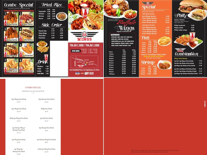 2A Wings Menu