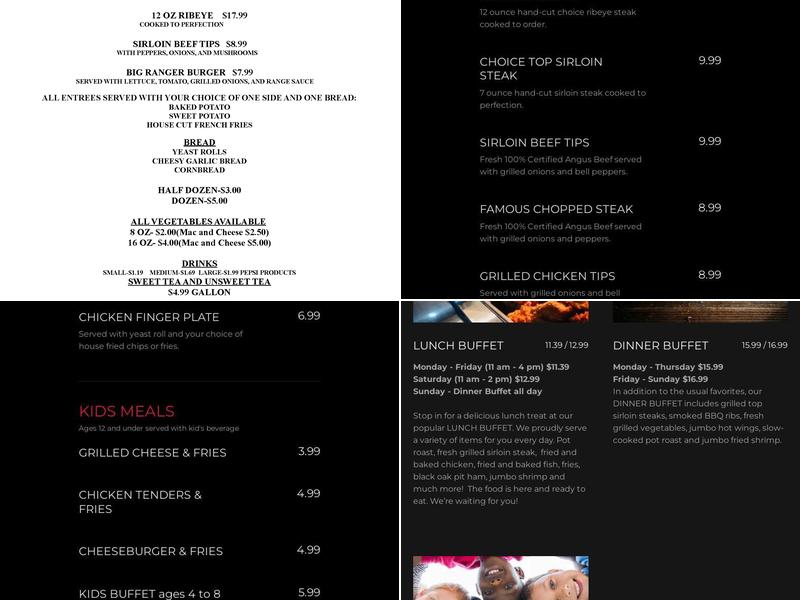 Austin's Steak & Homestyle Buffet Menu