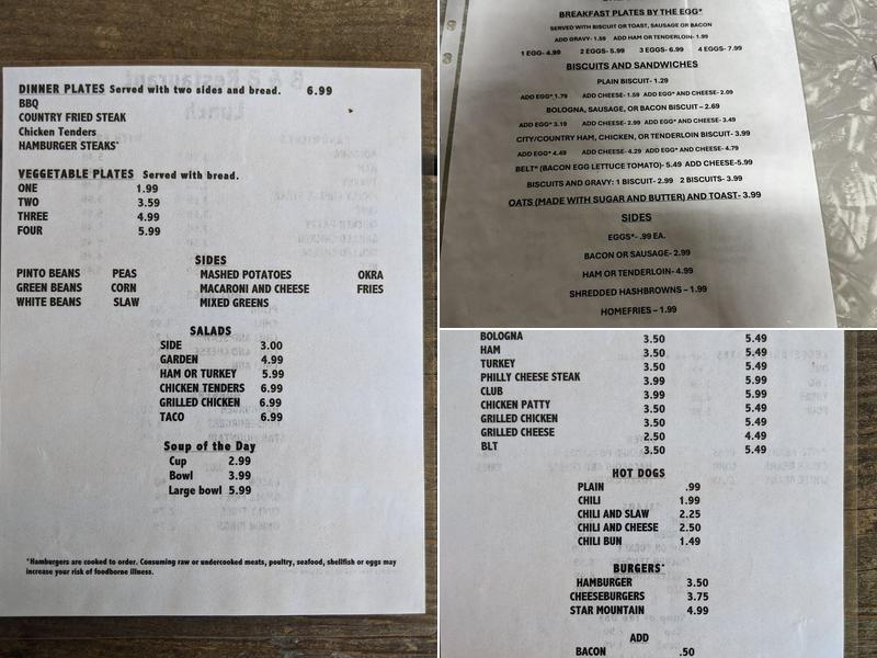 B & B Restaurant Menu