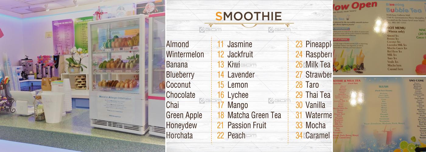 Blooming Bubble Tea Menu