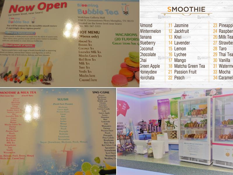 Blooming Bubble Tea Menu