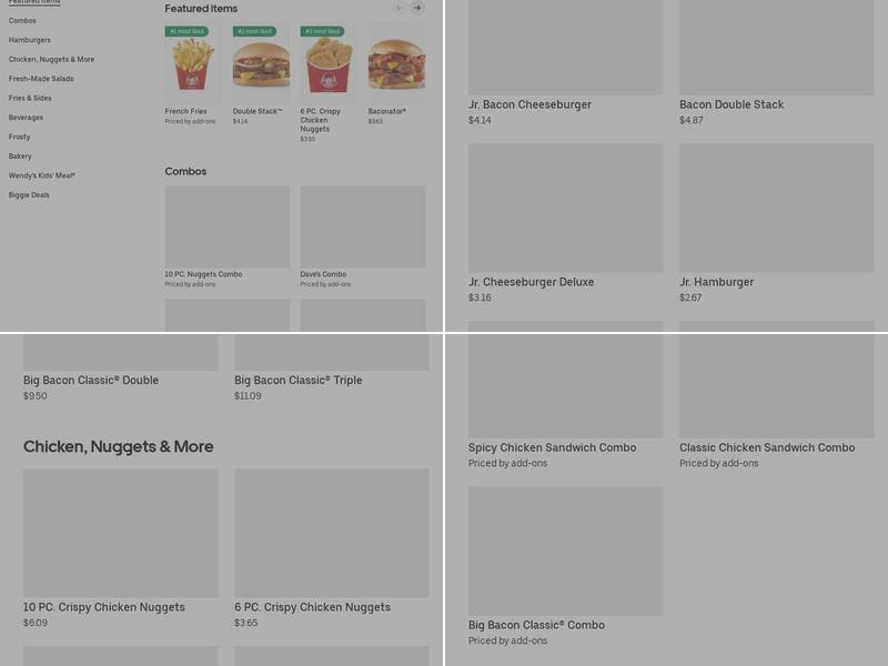 Wendy's Menu