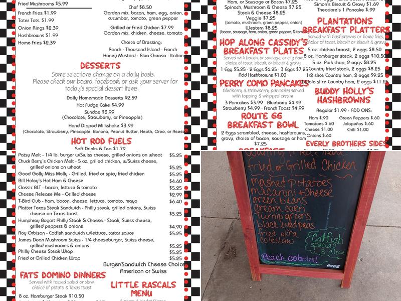Tim's Main Street Diner Menu