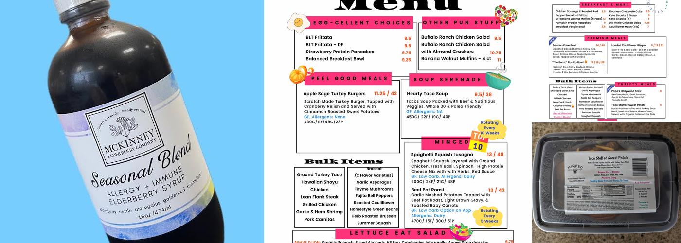 Minced Meal Prep Menu