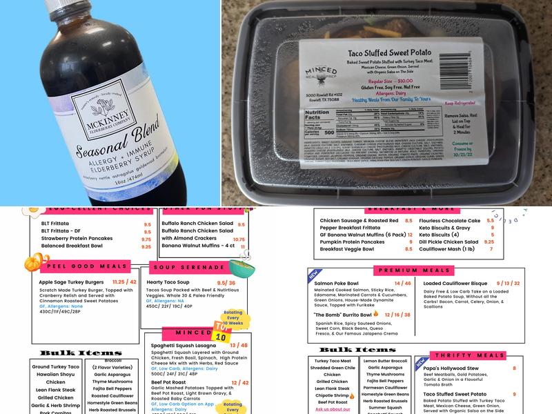 Minced Meal Prep Menu