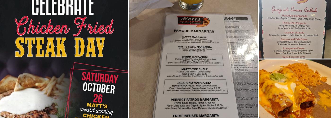 Matt's Rancho Martinez Menu