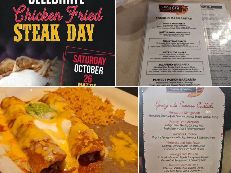 Matt's Rancho Martinez Menu