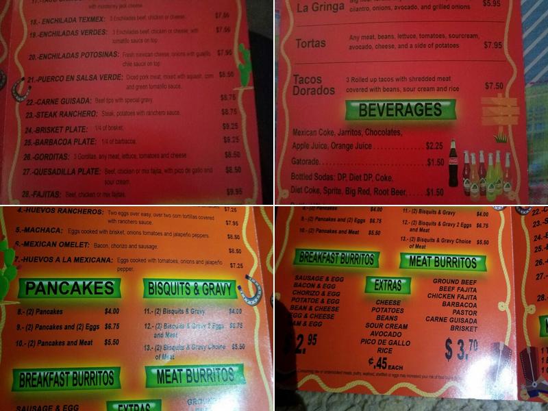 La Gringas Taqueria Menu