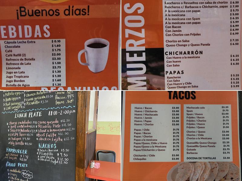 Cafe Los Reyes Menu