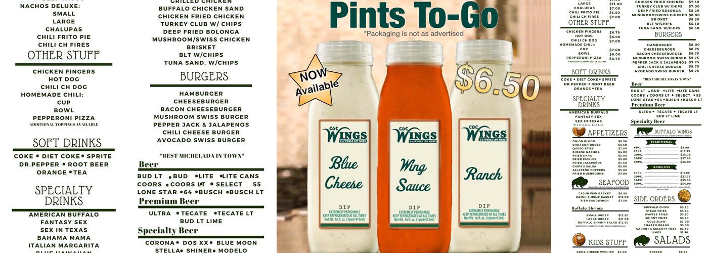 C&C Wings Central Menu