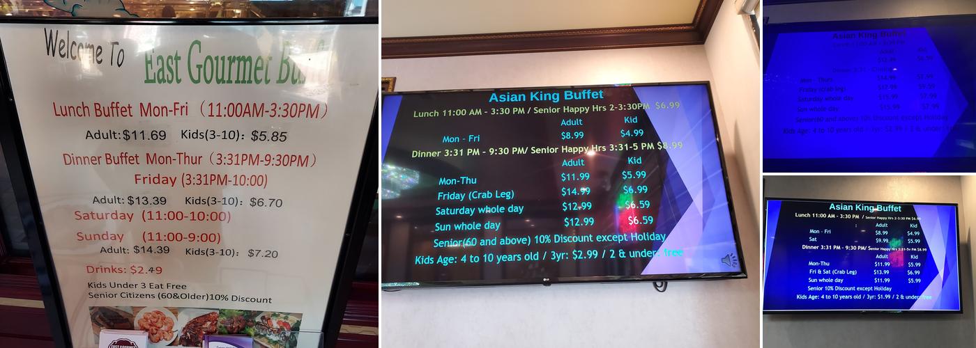 Asian King Buffet Menu