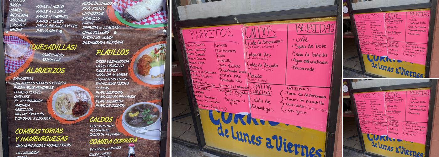 Quezadillas Estilo Via Ahumada Menu