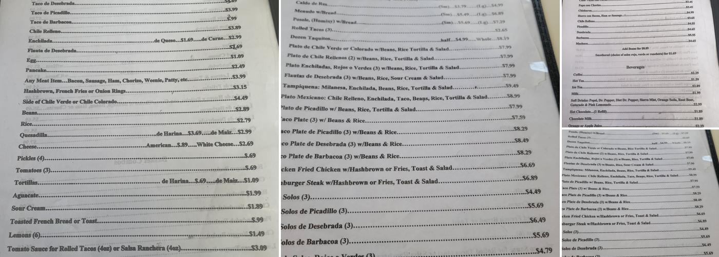 Hamburger House Menu