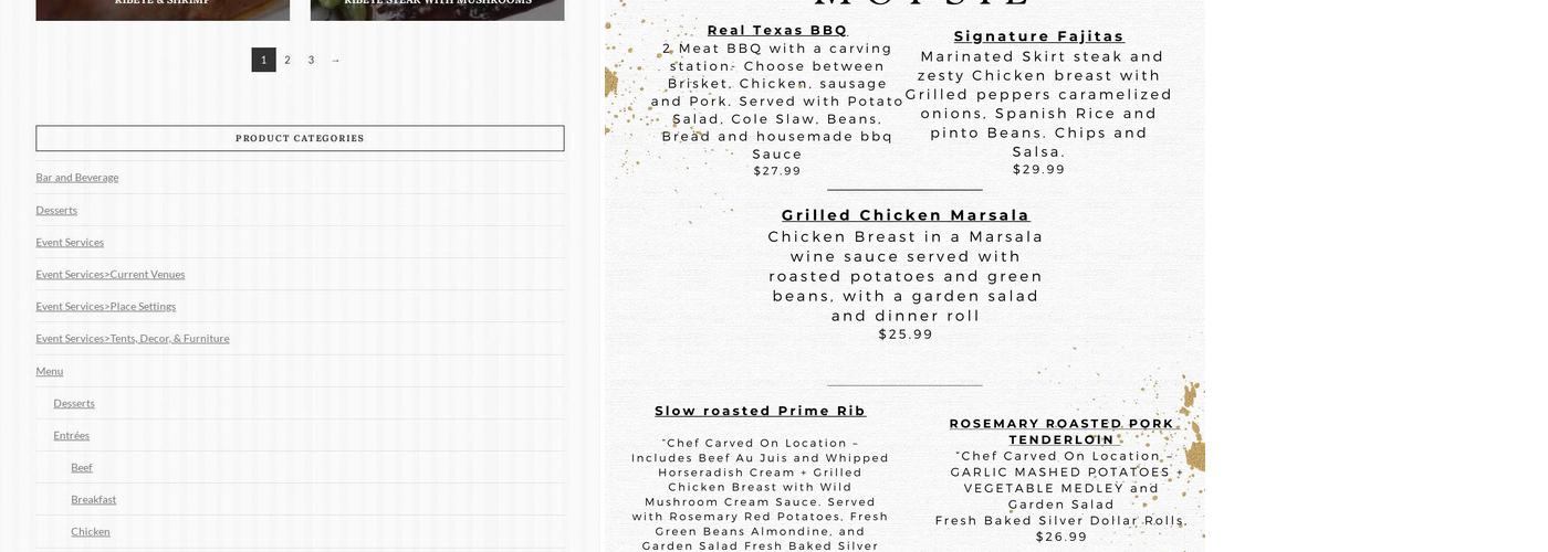 Catering By Mopsie Menu