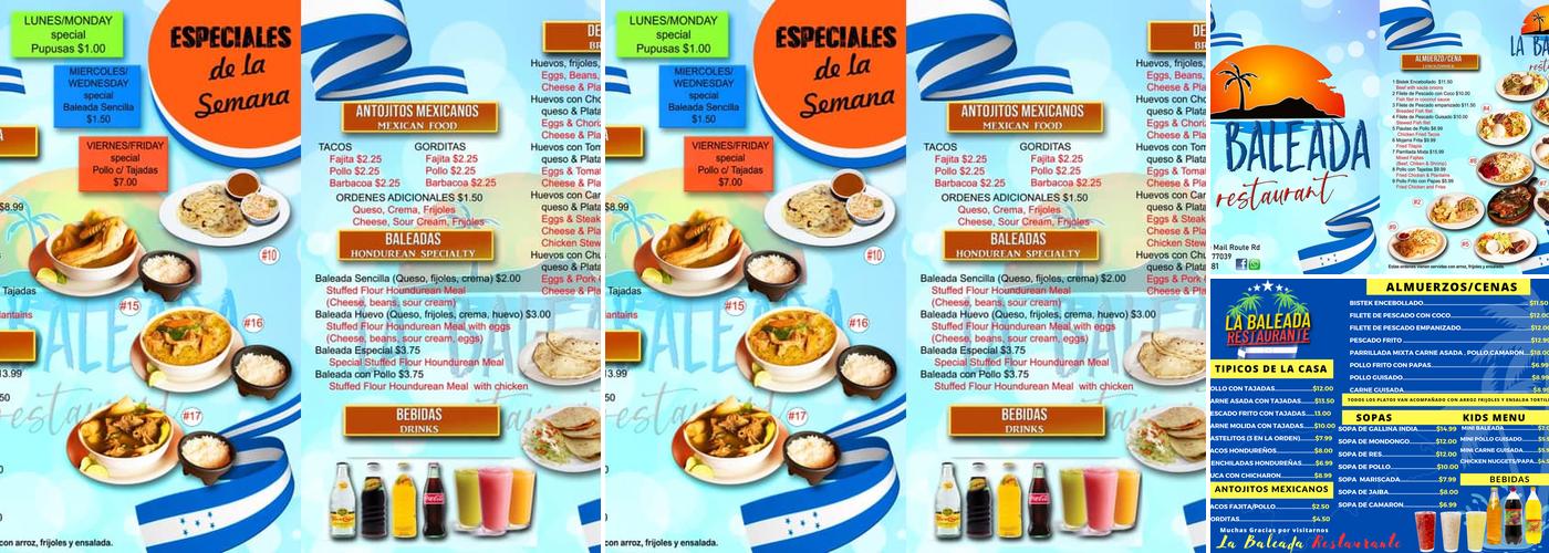 La Baleada Menu