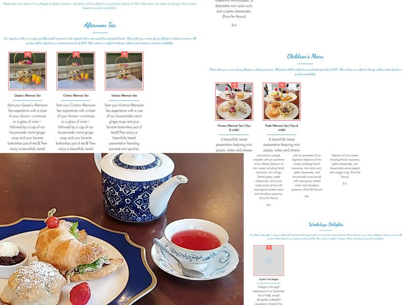 Queen's Tea House and icecream Menu