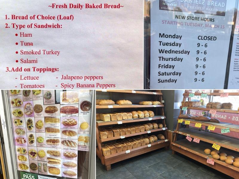 Danielz Bread Menu