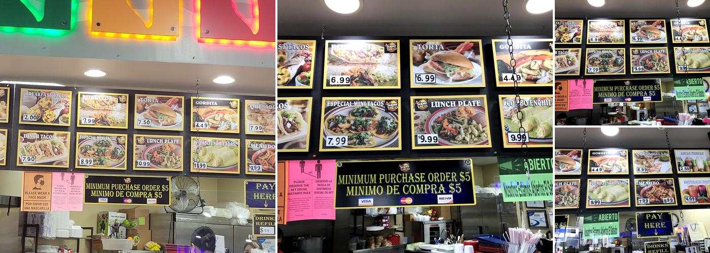 Super Taco Taqueria Katy Menu