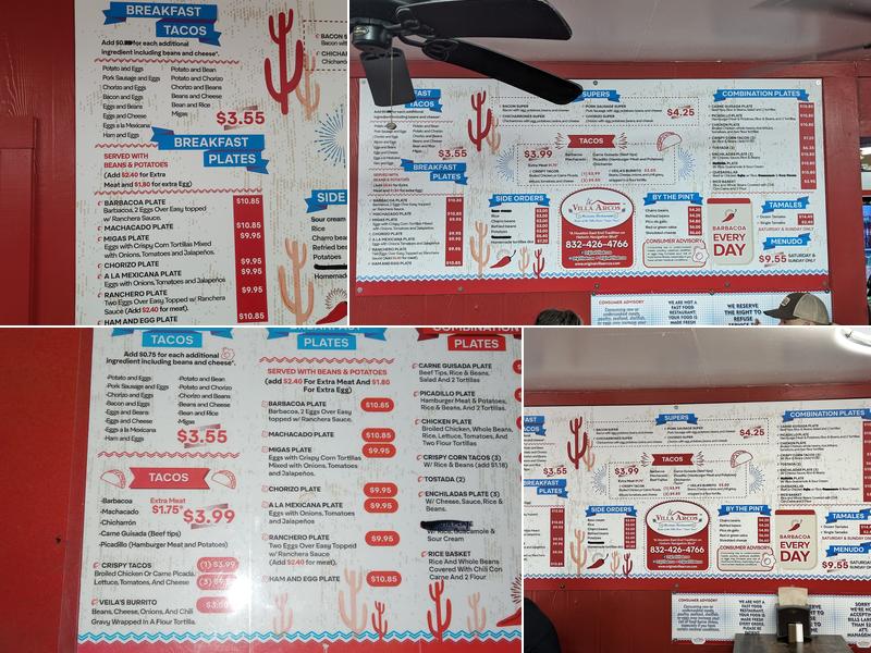 Villa Arcos Menu