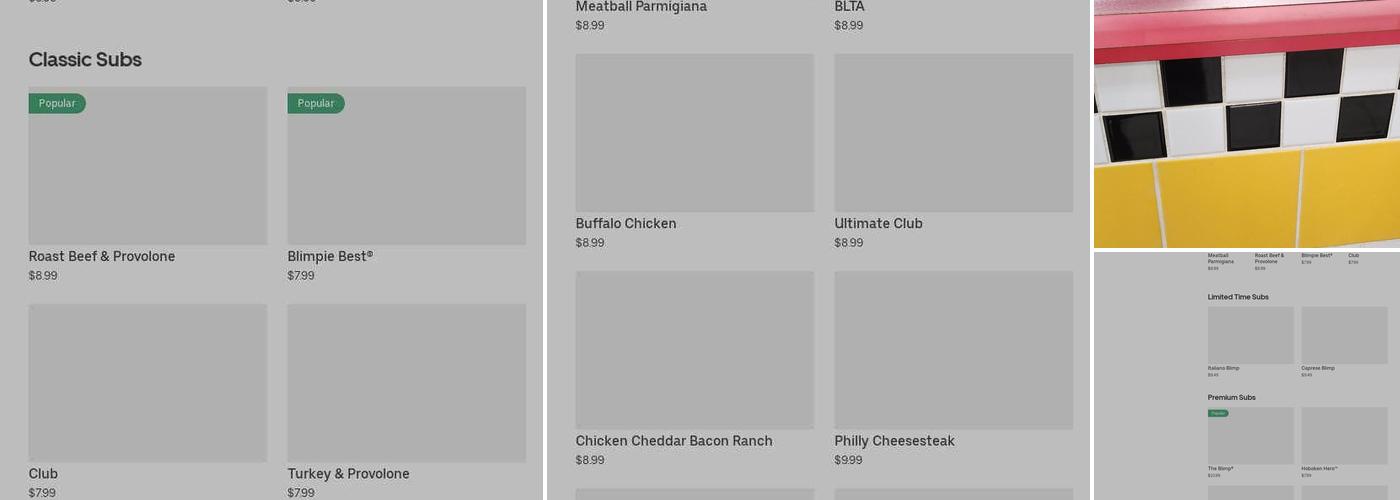 Blimpie Menu