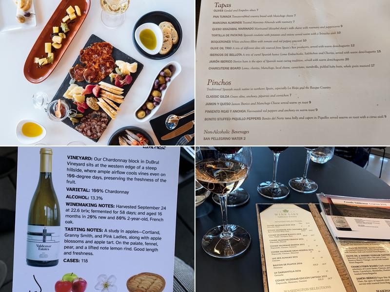 Valdemar Estates Winery Menu