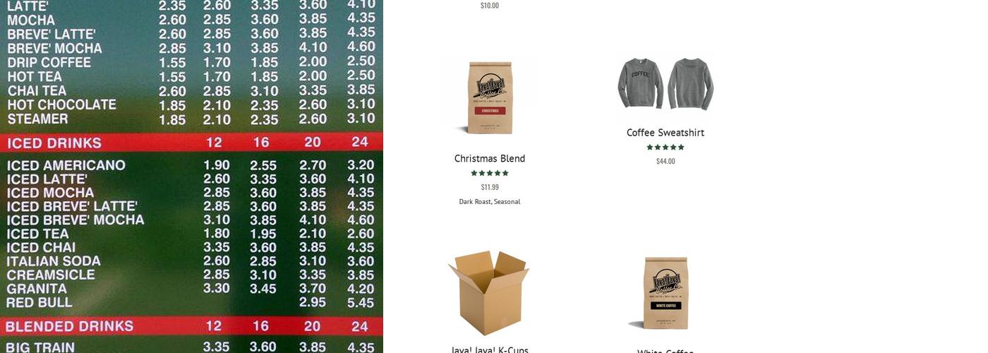 Java Java Coffee Co. Menu