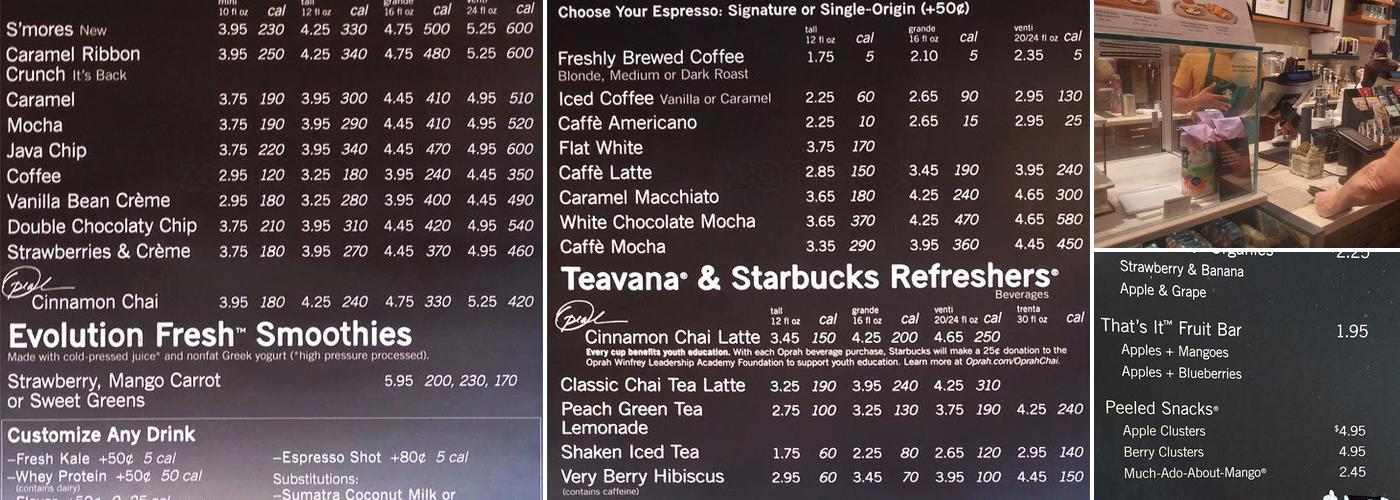 Starbucks Menu