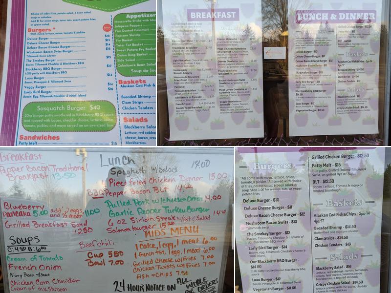 Blackberry Cafe Menu